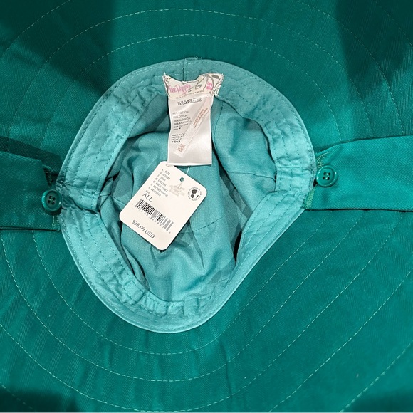 NWT Free People Shoreline Bucket Hat Kelly Green Removable Straps OS - Picture 6 of 12